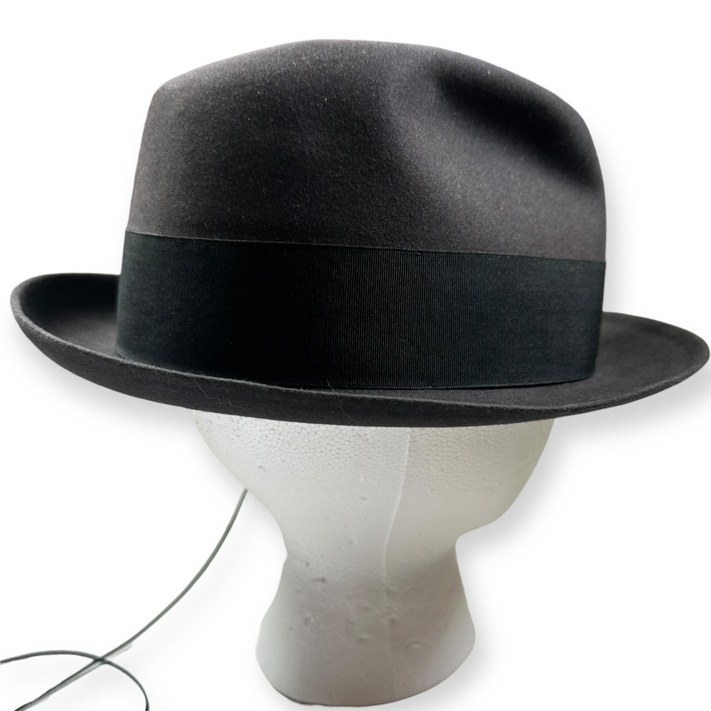 Vintage Brown Black Borsalino Alessandria San Remo Fedora WTP Size 7 1/8 Italy - Picture 13 of 16